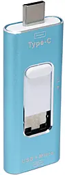 Картридер EasyLife USB-A/Type-C - MicroSD blue - фото Картридер EasyLife USB-A/Type-C - MicroSD blue