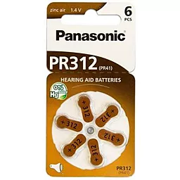 Батарейки Panasonic PR312 / PR41 6шт (PR-312/6LB) - фото Батарейки Panasonic PR312 / PR41 6шт (PR-312/6LB)