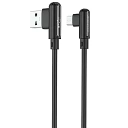 Кабель Borofone BX58 Lucky USB-A - micro USB 12w 2.4a 1м cable Black - фото Кабель Borofone BX58 Lucky USB-A - micro USB 12w 2.4a 1м cable Black