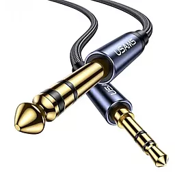 Аудио кабель Usams US-SJ539 AUX mini Jack 3.5mm - 6.35mm Aluminum Alloy M/M Cable чёрный (SJ539YP01)