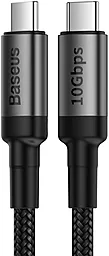 Мультимедийный кабель Baseus Cafule USB3.1 Type-C - Type-C 4k 60hz 100w 5a 1м 10gbps PD data cable Black / Gray (CATKLF-SG1) - фото Мультимедийный кабель Baseus Cafule USB3.1 Type-C - Type-C 4k 60hz 100w 5a 1м 10gbps PD data cable Black / Gray (CATKLF-SG1)