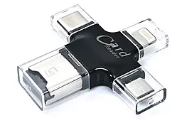 Переходник-Cardreader Coteetciel 4 in 1 Lightning/USB-С/microSD/MicroUSB Black (CS5125-BK) - миниатюра 2