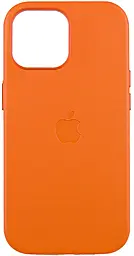 Чехол Leather Case with MagSafe для Apple iPhone 14 Orange - фото Чехол Leather Case with MagSafe для Apple iPhone 14 Orange