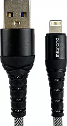 Кабель Mibrand Fishing Net MI-14 USB-A - Lightning 10w 1м cable Black/Grey - фото Кабель Mibrand Fishing Net MI-14 USB-A - Lightning 10w 1м cable Black/Grey