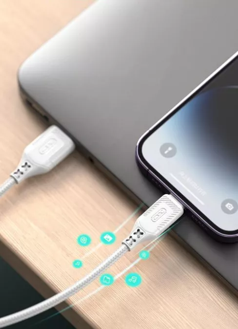 Кабель XO NB235 USB-A - Type-C 12w 2.4a 1м cable White - фото 3