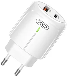 Мережевий зарядний пристрій XO L114 20w PD USB-C/USB-A ports charger white