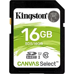 Карта памяти Kingston SDHC 16GB Canvas Select Class 10 UHS-I U1 (SDS/16GB)