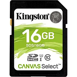 Карта пам'яті Kingston SDHC 16GB Canvas Select Class 10 UHS-I U1 (SDS/16GB) - фото Карта пам'яті Kingston SDHC 16GB Canvas Select Class 10 UHS-I U1 (SDS/16GB)