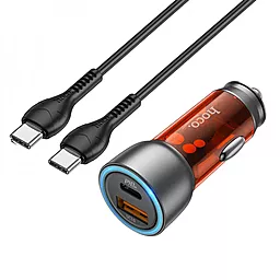 Автомобільний зарядний пристрій Hoco NZ8 43W USB C+A PD 25W/QC3.0 18W + USB-C-C Cable Orange