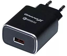 Мережевий зарядний пристрій з швидкою зарядкою Grand-X 15w QC3.0 home charger black (CH-750B)
