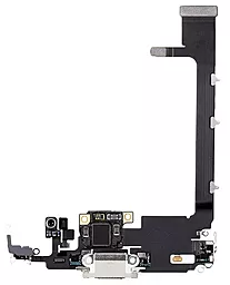 Нижній шлейф Apple iPhone 11 Pro Max з роз'ємом зарядки і мікрофоном - знятий з телефону, Original Silver