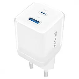 Сетевое зарядное устройство Proove Pure 30w GaN PD/QC4.0 USB-C/USB-A ports charger white (WCPU30111202) - фото Сетевое зарядное устройство Proove Pure 30w GaN PD/QC4.0 USB-C/USB-A ports charger white (WCPU30111202)