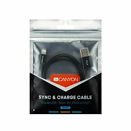 Кабель USB Canyon Lightning Cable Black (CNE-CFI1B) - миниатюра 2