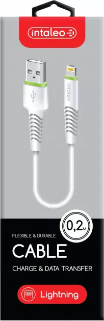 Кабель Intaleo CBFLEXL0 USB-A - Lightning 12w 2.4a 0.2м cable White (1283126487439) - фото 2