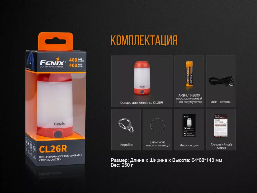 Кемпинговый фонарь Fenix CL26R Красный - фото 21