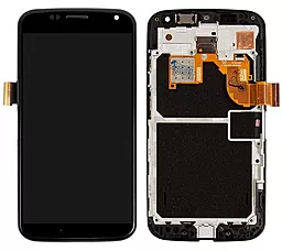 Дисплей Motorola Moto X (XT1052, XT1053, XT1055, XT1056, XT1058, XT1060) с тачскрином и рамкой, оригинал, Black