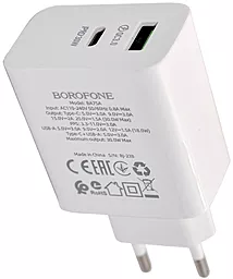 Сетевое зарядное устройство Borofone BA75A Powerful 30W 3.4A PD+QC3.0 White - миниатюра 2