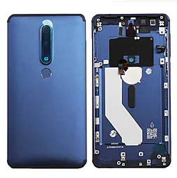 Задняя крышка корпуса Nokia 6.1 Dual Sim TA-1043 / TA-1050 со стеклом камеры Blue - фото Задняя крышка корпуса Nokia 6.1 Dual Sim TA-1043 / TA-1050 со стеклом камеры Blue