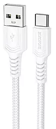 Кабель Borofone BX116 Certain USB-A - Type-C 15w 3a 1м cable White
