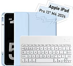 Чехол-книжка BeCover с беспроводной клавиатурой для Apple iPad Pro 13" M4 2024 Light Blue (713005) - фото Чехол-книжка BeCover с беспроводной клавиатурой для Apple iPad Pro 13" M4 2024 Light Blue (713005)