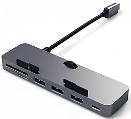 Мультипортовый USB Type-C хаб Satechi Aluminum Clamp Hub Pro Grey (ST-TCIMHM) - миниатюра 2