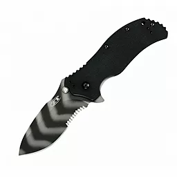 Нож Zero Tolerance FOLDER G-10 BLACK/TIGER STRIPE, serrated (ZT0350TSST) - фото Нож Zero Tolerance FOLDER G-10 BLACK/TIGER STRIPE, serrated (ZT0350TSST)