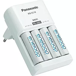 Зарядное устройство для аккумуляторов АА/ААА Panasonic Basic Charger + Eneloop AA 1900 mAh NI-MH (K-KJ51MCC40E)