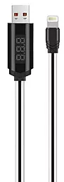 Кабель USB Hoco U29 LED Displayed Timing Lightning Cable White