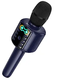 Беспроводной микрофон для караоке Hoco L24 Shine Blue - фото Беспроводной микрофон для караоке Hoco L24 Shine Blue