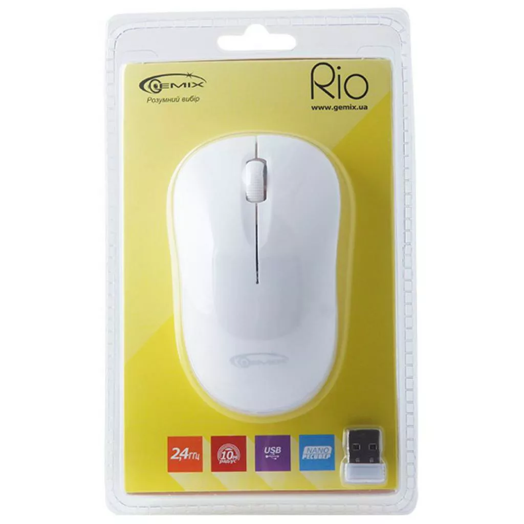 Комп'ютерна мишка Gemix Rio White - фото 4