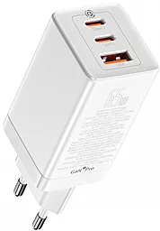 Сетевое зарядное устройство Baseus GaN3 Pro 65w PD/QC4.0 2xUSB-C/USB-A ports + USB-C to USB-C 100w cable white (CCGP050102) - фото Сетевое зарядное устройство Baseus GaN3 Pro 65w PD/QC4.0 2xUSB-C/USB-A ports + USB-C to USB-C 100w cable white (CCGP050102)