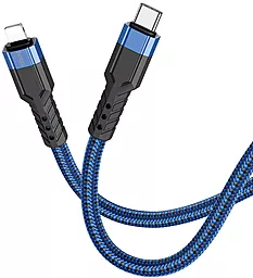Кабель USB Hoco U110 20W 1.2M Type-C to Lightning Cable Blue - миниатюра 2
