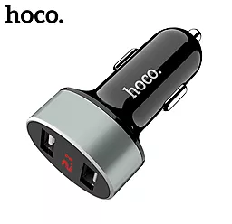 Автомобільний зарядний пристрій Hoco Z26 2USB/2.1A + LCD Black