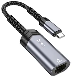 Сетевая карта Hoco UA26 USB Type-C - RJ45 100Mbps 0.12м серый
