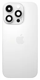 Задняя крышка корпуса Apple iPhone 16 Pro со стеклом камеры, с корпусной рамкой Original White Titanium - фото Задняя крышка корпуса Apple iPhone 16 Pro со стеклом камеры, с корпусной рамкой Original White Titanium