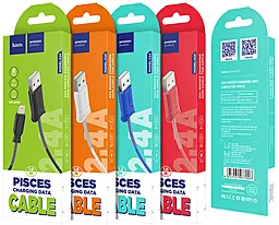 Кабель Hoco X24 Pisces Charged USB-A - Lightning 12w 2.4a 1м cable Black - миниатюра 3