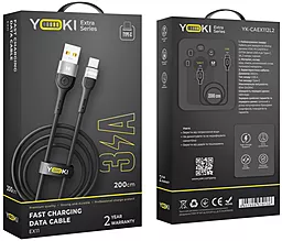Кабель Yoki YK-EX11 EXTRA USB-A - Type-C 15w 3a 2м cable Black - миниатюра 6 Кабель Yoki YK-EX11 EXTRA USB-A - Type-C 15w 3a 2м cable Black - миниатюра 6
