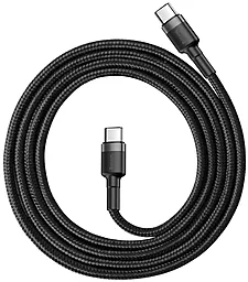 USB PD Кабель Baseus Cafule 60W 3A 2M USB Type-C - Type-C Cable Grey/Black (CATKLF-HG1) - мініатюра 2