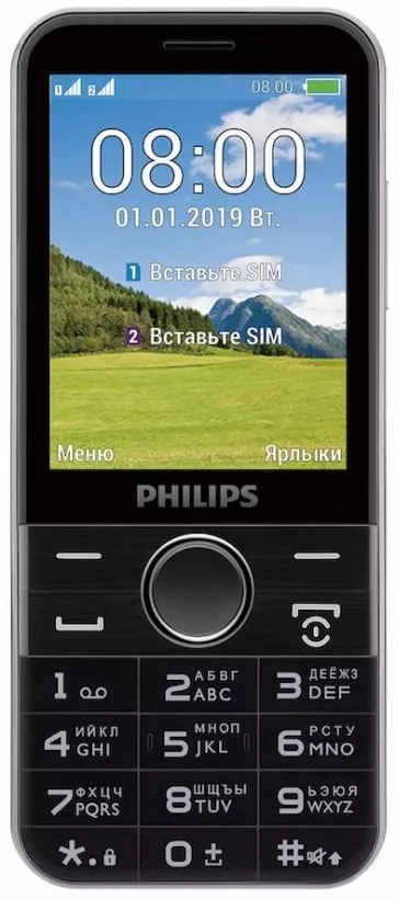 Мобильный телефон Philips Xenium E580 Dual Sim Black - фото 1