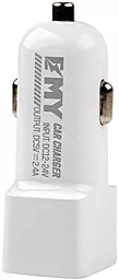 Автомобильное зарядное устройство EMY MY-20 USB-A 12W 2.4A + micro USB Cable White - миниатюра 3