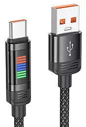 USB Кабель Hoco U126 Dynamic RGB LED 25w 5a 1.2m USB Type-C cable black