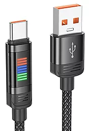 Кабель Hoco U126 Dynamic RGB LED USB-A - Type-C 25w 5a 1.2м cable Black
