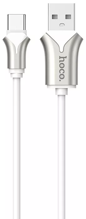 Кабель Hoco U67 Soft Silicone USB-A - Type-C 12w 2.4a 1.2м cable White - фото 1