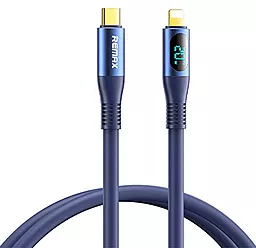 Кабель Remax RC-C031 Elastic Digital Display USB Type-C - Lightning 20w 3a 1м PD сableBlue - фото Кабель Remax RC-C031 Elastic Digital Display USB Type-C - Lightning 20w 3a 1м PD сableBlue