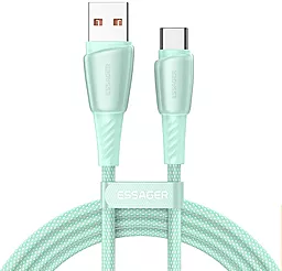 USB Кабель Essager Rainbow 100w 6a USB Type-C cable green (EXCT1-CH06)