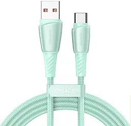 Кабель Essager Rainbow USB-A - Type-C 100w 6a 1м cable Green (EXCT1-CH06) - фото Кабель Essager Rainbow USB-A - Type-C 100w 6a 1м cable Green (EXCT1-CH06)