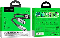 Кабель USB PD Hoco US06 USB 3.2 100W 4K 60Hz 2M USB Type-C - Type-C Cable Black - миниатюра 5