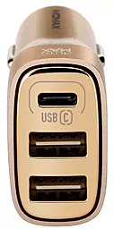 Автомобильное зарядное устройство Momax 15w QC3.0 3xUSB-A ports car charger gold (UC5TCK) - миниатюра 8