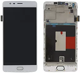 Дисплей OnePlus 3, 3T (A3000, A3003) с тачскрином и рамкой, (OLED), White