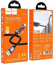 Кабель Hoco U136 Prize USB-A - Lightning 12w 2.4a 1.2м cable Black - мініатюра 6